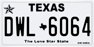 TX license plate DWL6064