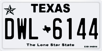 TX license plate DWL6144