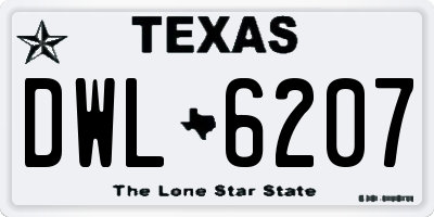 TX license plate DWL6207
