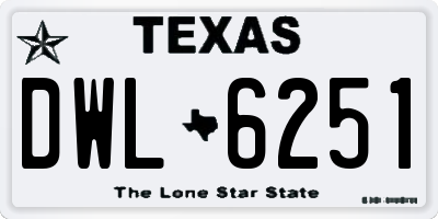 TX license plate DWL6251
