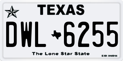 TX license plate DWL6255