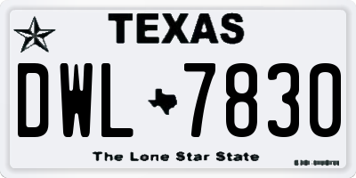 TX license plate DWL7830