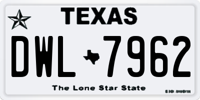 TX license plate DWL7962