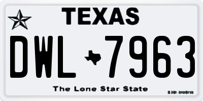 TX license plate DWL7963