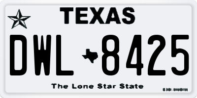 TX license plate DWL8425