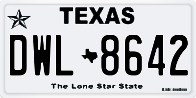 TX license plate DWL8642