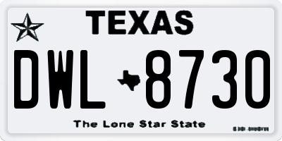 TX license plate DWL8730