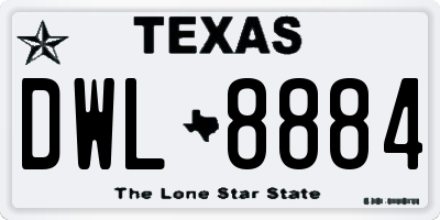 TX license plate DWL8884