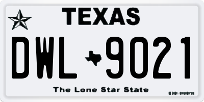TX license plate DWL9021