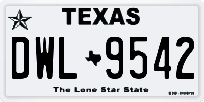 TX license plate DWL9542