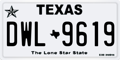 TX license plate DWL9619