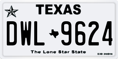 TX license plate DWL9624