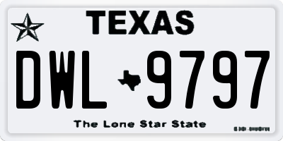 TX license plate DWL9797