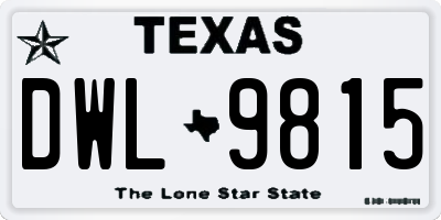 TX license plate DWL9815