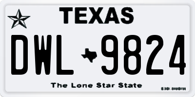 TX license plate DWL9824