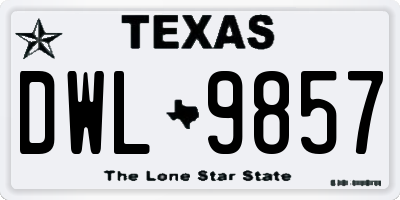 TX license plate DWL9857