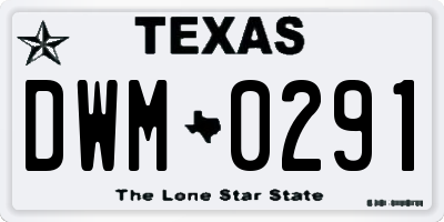 TX license plate DWM0291