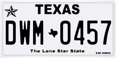 TX license plate DWM0457