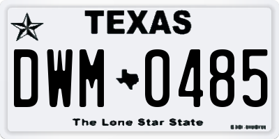 TX license plate DWM0485
