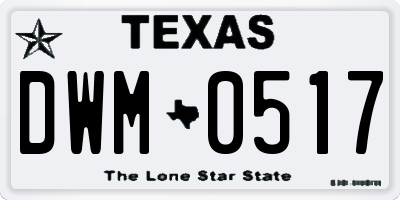 TX license plate DWM0517