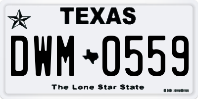 TX license plate DWM0559
