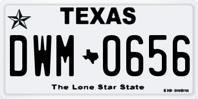 TX license plate DWM0656