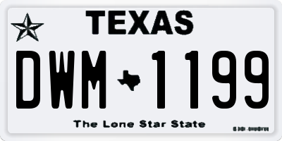 TX license plate DWM1199