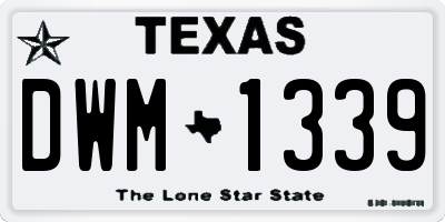 TX license plate DWM1339