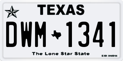 TX license plate DWM1341