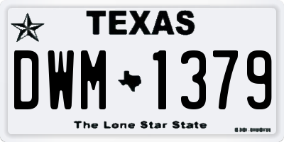 TX license plate DWM1379