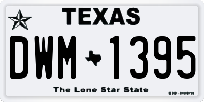 TX license plate DWM1395