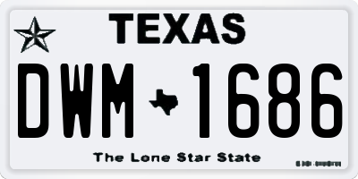 TX license plate DWM1686