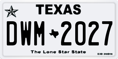 TX license plate DWM2027