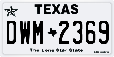 TX license plate DWM2369