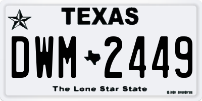 TX license plate DWM2449
