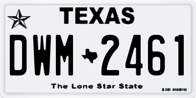 TX license plate DWM2461