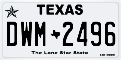 TX license plate DWM2496