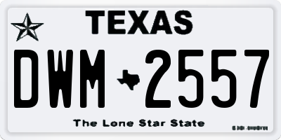 TX license plate DWM2557