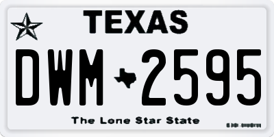 TX license plate DWM2595