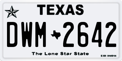 TX license plate DWM2642