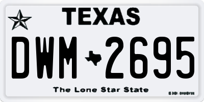TX license plate DWM2695