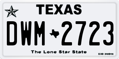 TX license plate DWM2723