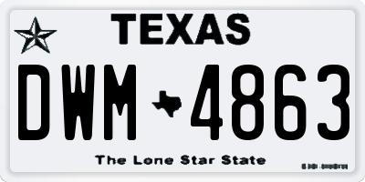 TX license plate DWM4863