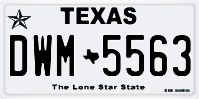 TX license plate DWM5563