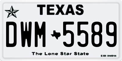TX license plate DWM5589