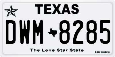 TX license plate DWM8285