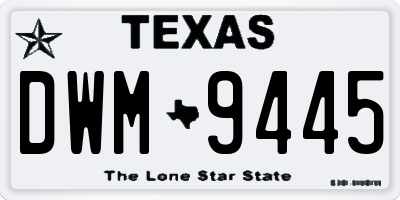 TX license plate DWM9445