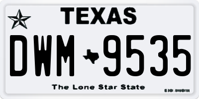 TX license plate DWM9535