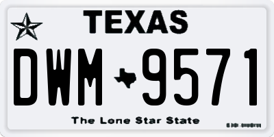 TX license plate DWM9571