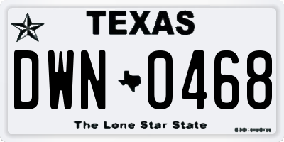 TX license plate DWN0468